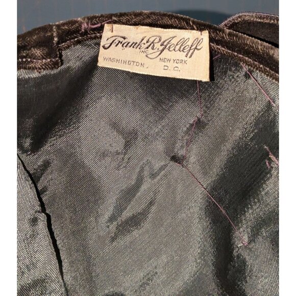 Vintage Hat Frank R. Jelleff Chocolate Brown Velvet flower Hat - Picture 10 of 12